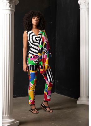 BLUSA ALVO MALHA LISTRA