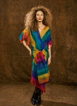 VESTIDO LAÇO PONTAS RAINBOW