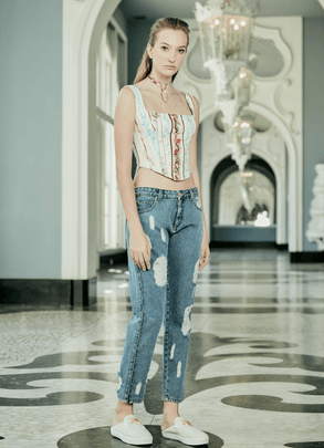 CALCA JEANS DESTROYED N4